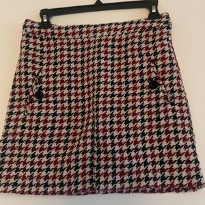 Red and black tweed print mini